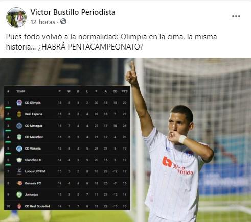 Así reaccionó la prensa hondureña al liderato de Olimpia y caída de Real España: el posteo de ESPN y del propio club albo