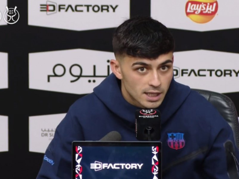 Pedri Gonzáles atendió a los medios de prensa tras el triunfo del Barcelona ante el Betis en Arabia Saudita.