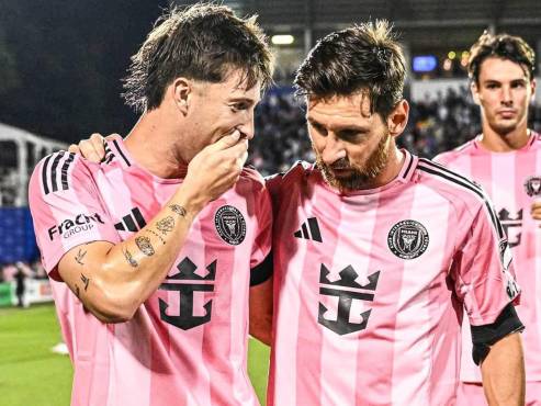 Baltasar Rodríguez junto a Lionel Messi en su corto paso por el Inter Miami de la MLS, club con el que salió campeón en Estados Unidos.