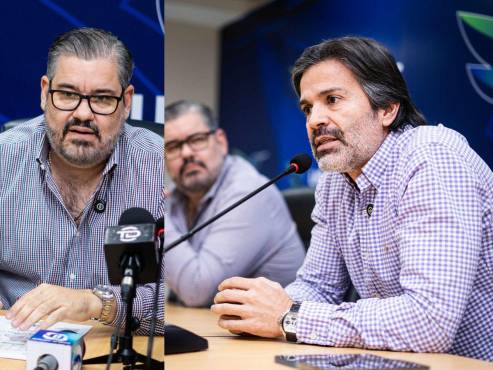 Benjamín Romero y Roque Pascua analizaron sobre el espectáculo que dan los clubes en la Liga Nacional de Honduras. FOTOS: Mauricio Ayala.