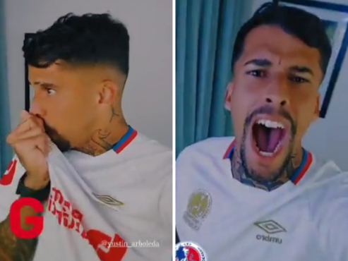 El futbolista del Olimpia se desató festejo tras el gol de Yustin Arboleda que le dio el triunfo a los merengues ante Motagua en la final de ida.