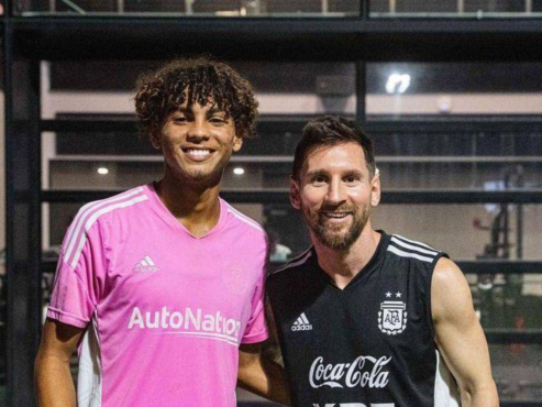 David Ruiz ya conoció a Lionel Messi en un entreno de la Selección de Argentina en Miami.