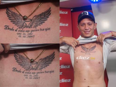 Bryan Ramos mostró el tatuaje con dedicatoria a su papá: “Desde el cielo me guían tus ojos”. FOTOS: José Cantarero.