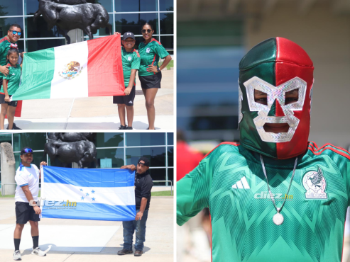 Los mexicanos y hondureños ya están colocando el ambiente en los alrededores del Energy Stadium de Houston. FOTOS: Mauricio Ayala.