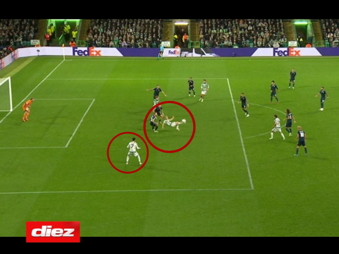 Luis Palma estaba claramente en fuera de juego en partido entre el Celtic-Lazio.