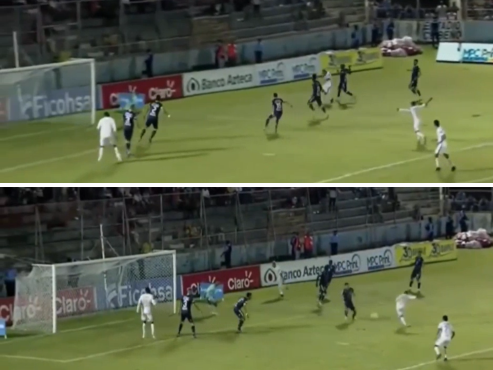 La monumental asistencia de Germán Mejía a Michaell Chirinos que definió con la derecha para el 2-0 de Olimpia ante Motagua.