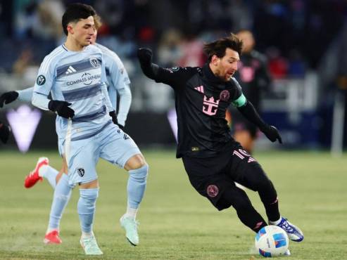Leo Messi en acción con el Inter Miami ante Sporting Kansas City. Fotos cortesía Inter Miami