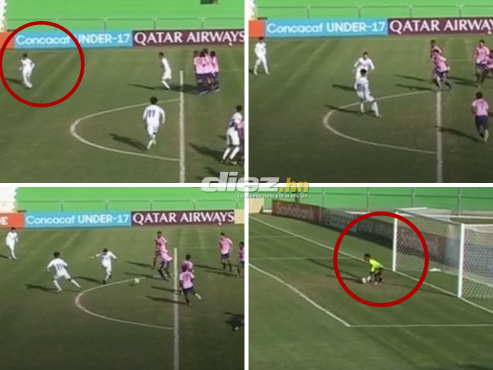 El hermoso gol de laboratorio de la Sub-17 de Honduras que terminó en horror del portero de Bermudas.