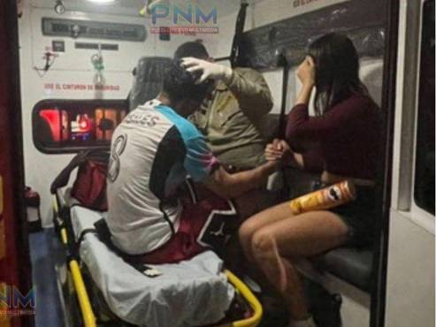 Alexy Vega sufrió un fuerte golpe en su rostro tras el aparatoso accidente en La Ceibita, Santa Bárbara. FOTO: Pueblo Nuevo Multimedia.