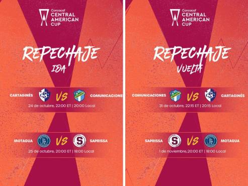 Las fechas y horarios de los cuatro partidos del repechaje en la Copa Centroamericana 2023.