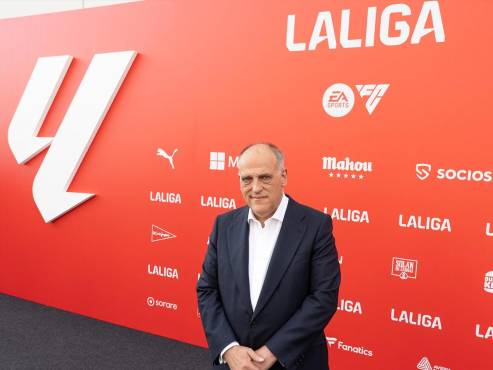 Tebas en la presentación del nuevo patrocinador de La Liga.