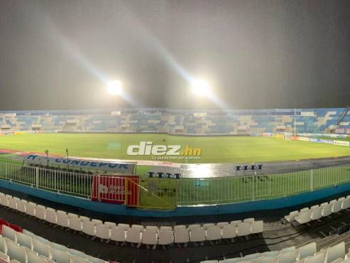 Así lucía el Nacional Chelato Uclés dos horas antes previo al choque entre Olimpia-Olancho FC. FOTO: Andro Rodríguez.