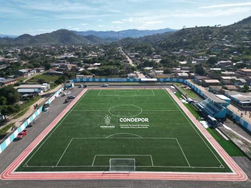 Esta es la cancha donde jugará Olimpia en Talanga. Será inaugurada tras los cambios realizados.