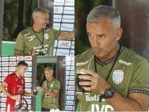 Pablo Lavallén se relajó con mate previo al clásico ante Real España en el Olímpico. FOTOS: NEPTALÍ ROMERO.