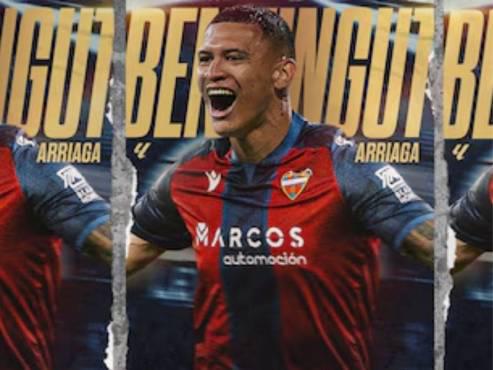 Kervin Arriaga recién firmó por el Levante UD, pero no ha debutado oficialmente porque el mediocampista se encuentra lesionado.