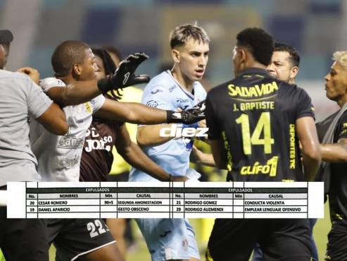 El acta arbitral tras el zafarrancho entre Motagua y Real España.