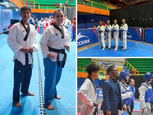 Nuestros taekwondistas ya se encuentran listos para dejar en alto la bandera de Honduras. Fotos: Cortesía.