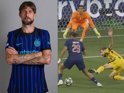 El aficionado del PSG le recordó esta jugada a Francesco Acerbi, cuando Barcola lo dejó en el suelo en la final de la Champions League.