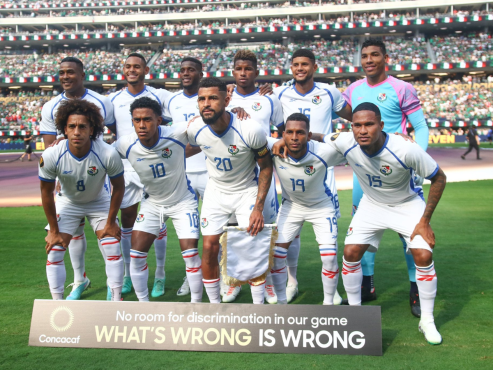 Así salió la Selección de Panamá en la final ante México en el SoFi Stadium. FOTO: Fepafut.