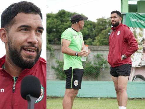 César Samudio charló con DIEZ previo al amistoso entre Marathón vs CD Choloma. FOTOS: Mauricio Ayala.