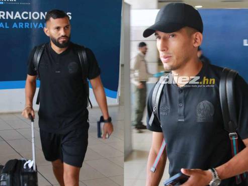 Jorge Álvarez y José Mario Pinto en su llegada al Aeropuerto Internacional de Toncontín, en Tegucigalpa. FOTOS: David Romero.