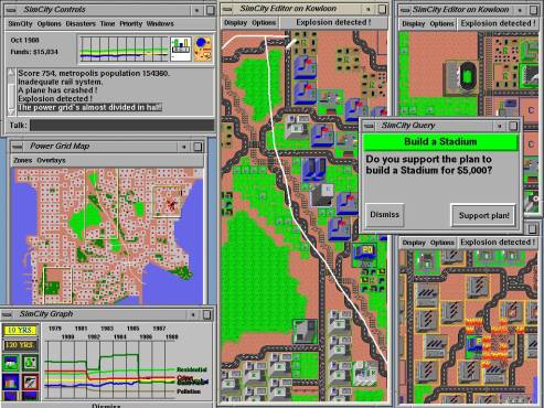Así de complicado se veía el sistema de juego de SimCity. Lógicamente, se fue perfeccionando y volviendo más amigable para el usuario a medida que pasaban sus secuelas.