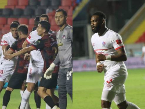 Jorge Benguché, Edwin Rodríguez y un autogol le dieron el triunfo al Olimpia ante el CD Choloma. FOTOS: Alex Pérez.