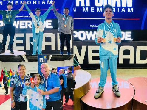 Nuestros hondureños ganadores en el certamen internacional disputado en Guatemala.