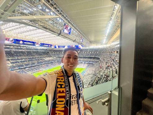 El hondureño José Benítez disfrutó del 3-2 del Real Madrid sobre Barcelona.