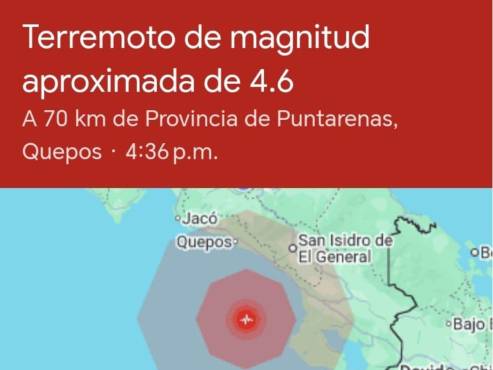El informe de último momento del temblor en Costa Rica.
