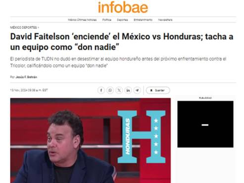 INFOBAE hablando del conversatorio que tuvo DIEZ con TUDN.