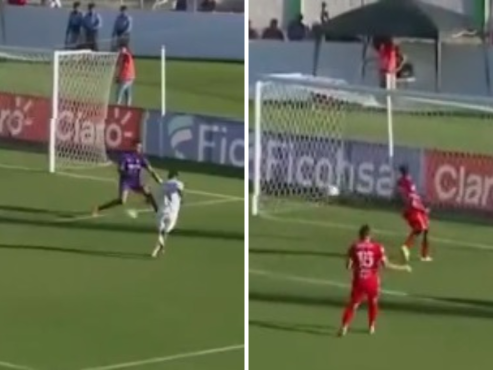 Kevin López no perdonó la portería de “Panchi” Reyes en el 4-0 de Olimpia ante Real Sociedad.