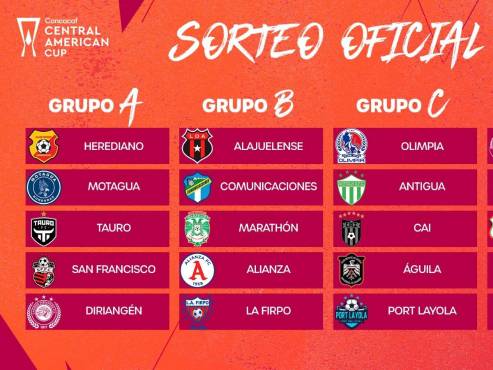 Los rivales de Olimpia, Motagua y Marathón en la Copa Centroamericana 2024.