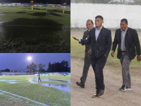 El estado de la grama durante la tormenta eléctrica que azotó Siguatepeque. FOTOS: JAFETH MORENO | NEPTALÍ ROMERO.