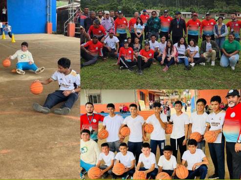 Chicos y chicas <b>comayagüenses </b>del centro básico La Democracia , disfrutaron de una mañana y tarde llena de deportes.