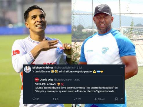 Michaell Chirinos respondió a Muma Bernárdez a través de su cuenta persona del Twitter.