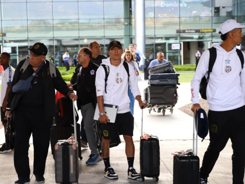 La delegación olimpista llegó muda al Aeropuerto Internacional de Palmerola en Comayagua. FOTO: Marvin Salgado.