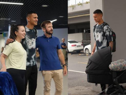 Kervin Arriaga llegó junto a su esposa y su pequeño hijo a Serbia. FOTO: FK Partizán.