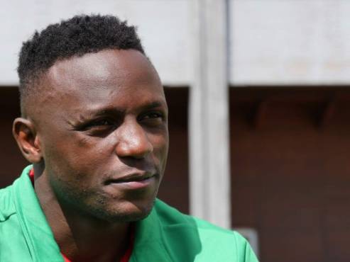 Kenyan midfielder Victor Wanyama poses for a photo session on June 6, 2019 in Marcoussis, France's national rugby training facility just outside Paris. (Photo by Diane FALCONER / AFP)