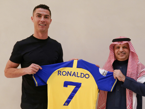 Cristiano Ronaldo con el dorsal ‘7’ en su quinto equipo en su carrera deportiva.