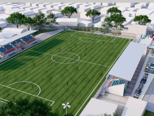 El estadio Sergio Amaya tendrá los siguientes cambios: Cancha de césped sintético, construcción de una amplia gradería, el muro perimetral, modernos vestuarios, estacionamiento y la construcción de las nuevas oficinas de la regional del norte.