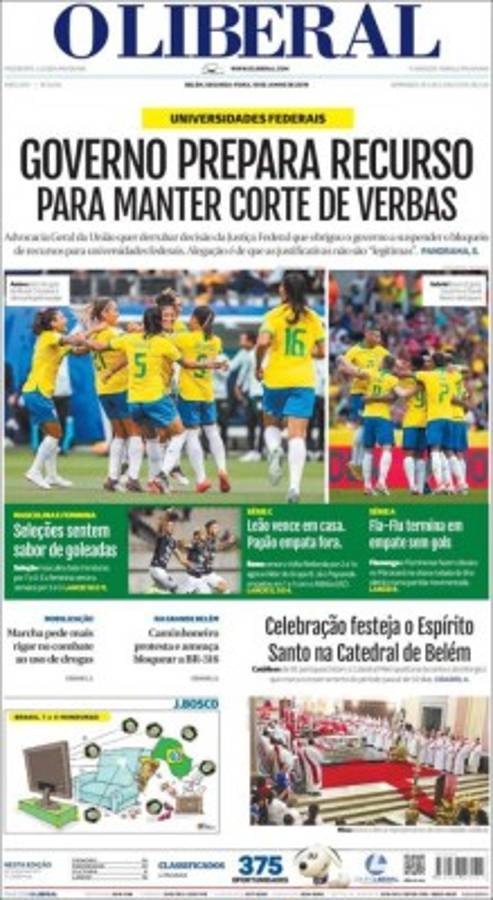 Las portadas de Brasil sobre la goleada a Honduras: 'Masacre'