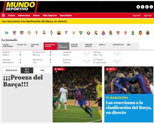 La prensa mundial se rinde al Barcelona: 'Proeza, apoteósico, grande el Barça'