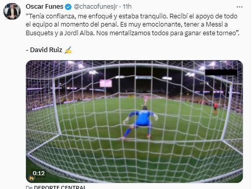 “Un hondureño es campeón con Messi”, “Un penal con categoría”: Los tremendos elogios a David Ruiz tras quedar campeón con Inter Miami