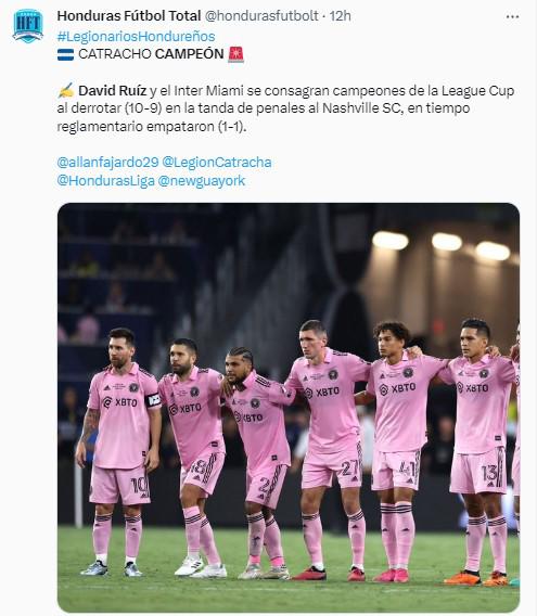 “Un hondureño es campeón con Messi”, “Un penal con categoría”: Los tremendos elogios a David Ruiz tras quedar campeón con Inter Miami