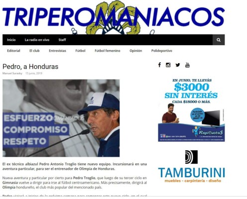 Así reaccionaron los medios internacionales luego de que Pedro Troglio fichara por el Olimpia