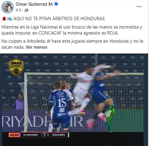 No pitan árbitros de Honduras: reacción de la prensa a la derrota de Olimpia y no perdonan a Arboleda