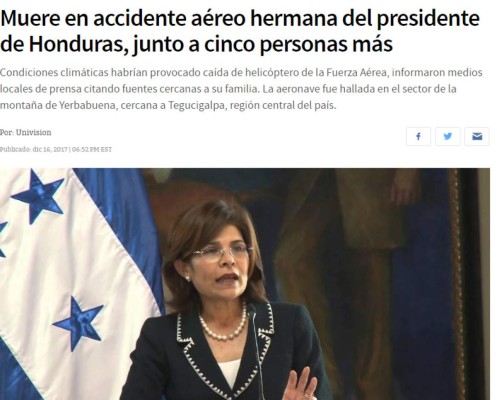 La prensa internacional reacciona impactada por la muerte de Hilda Hernández