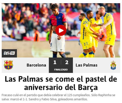 Barcelona perdió en casa ante Las Palmas y así reacciona la prensa: “Que cierren el VAR y pongan una ruleta; vergüenza”