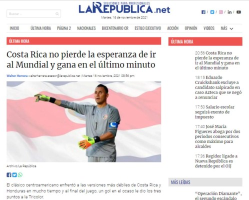 ¡Adiós Qatar, triunfo agónico, Costa Rica sobrevive! Lo que dice la prensa mundial tras el fracaso de la Selección de Honduras